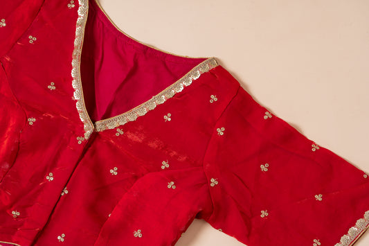 Pakhna red party wear blouse