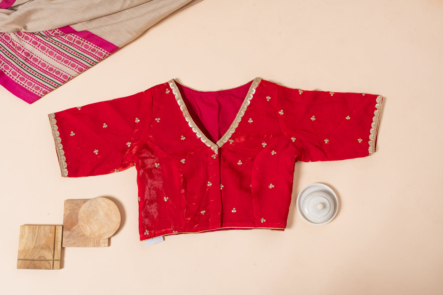 Pakhna red party wear blouse