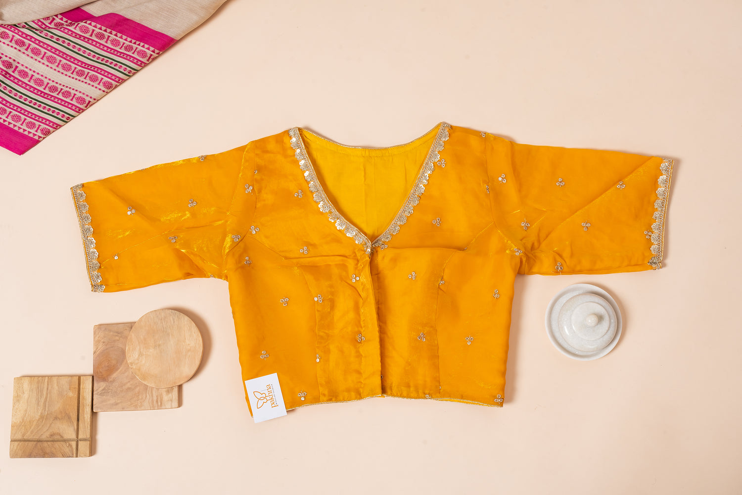 Pakhna yellow party wear blouse