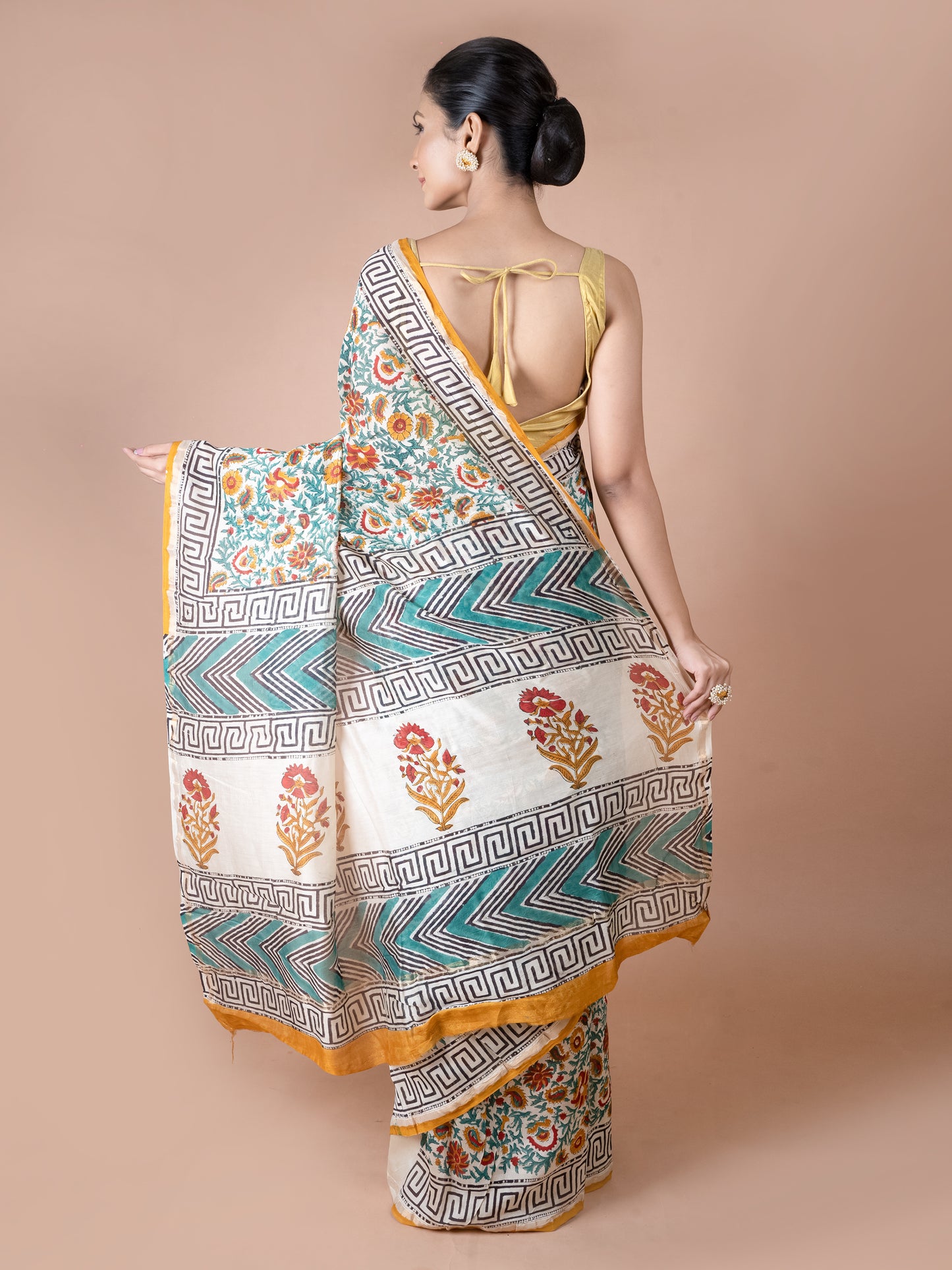 Kalamkari Print Chanderi Silk Saree