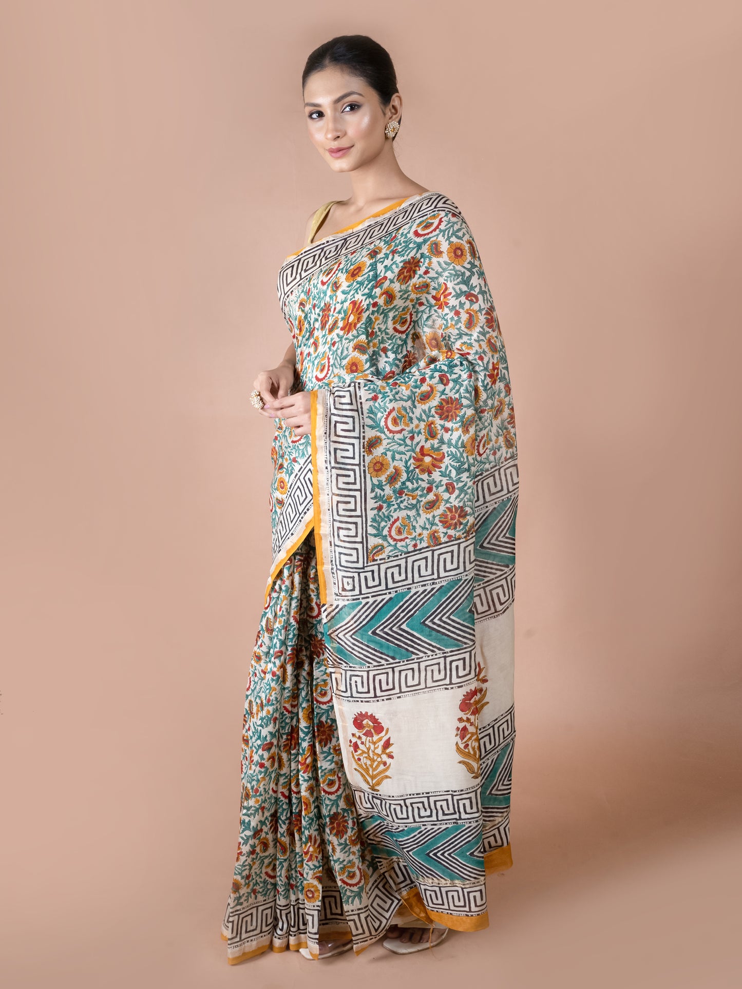 Kalamkari Print Chanderi Silk Saree