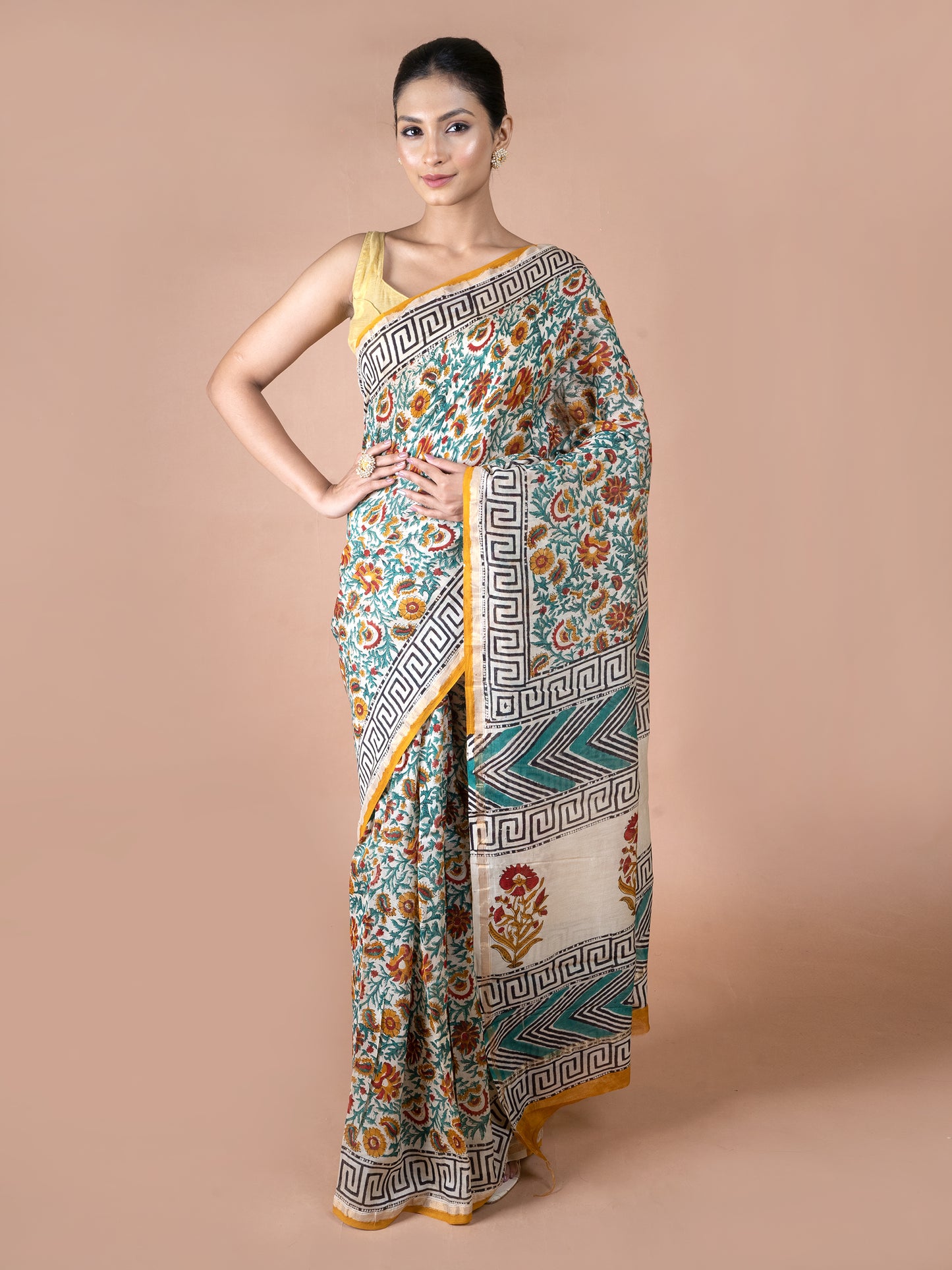 Kalamkari Print Chanderi Silk Saree