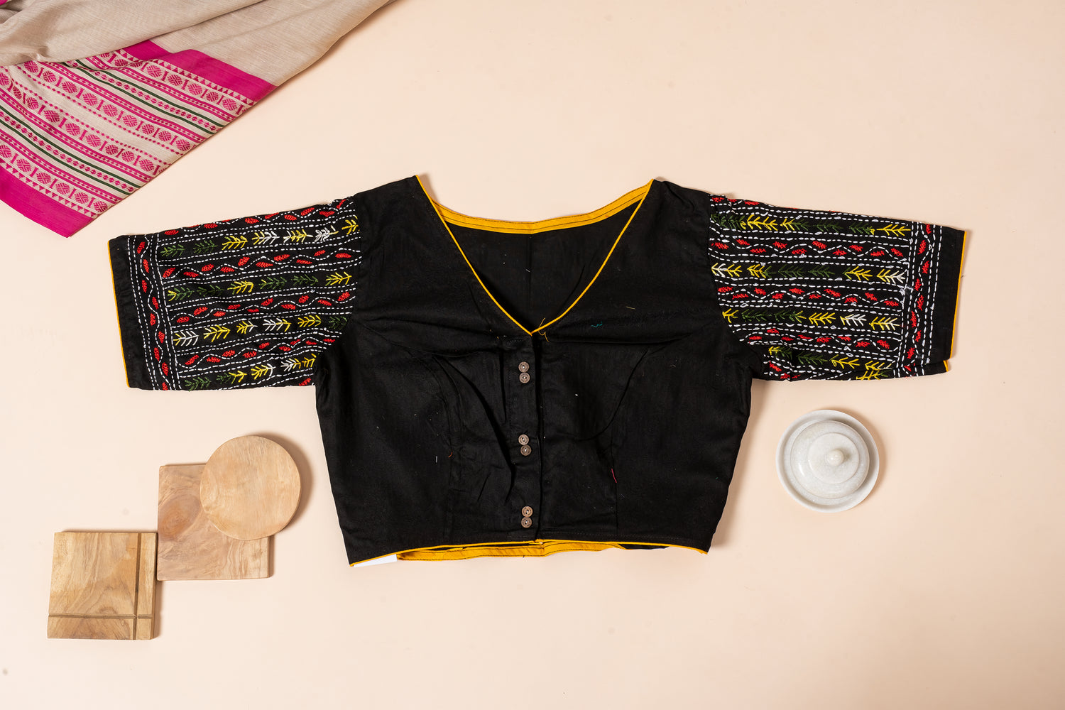 Pakhna  hand Kantha stitch blouse