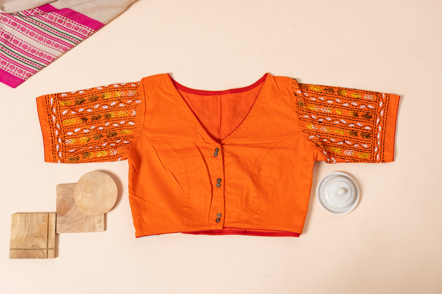 Pakhna  hand Kantha stitch blouse