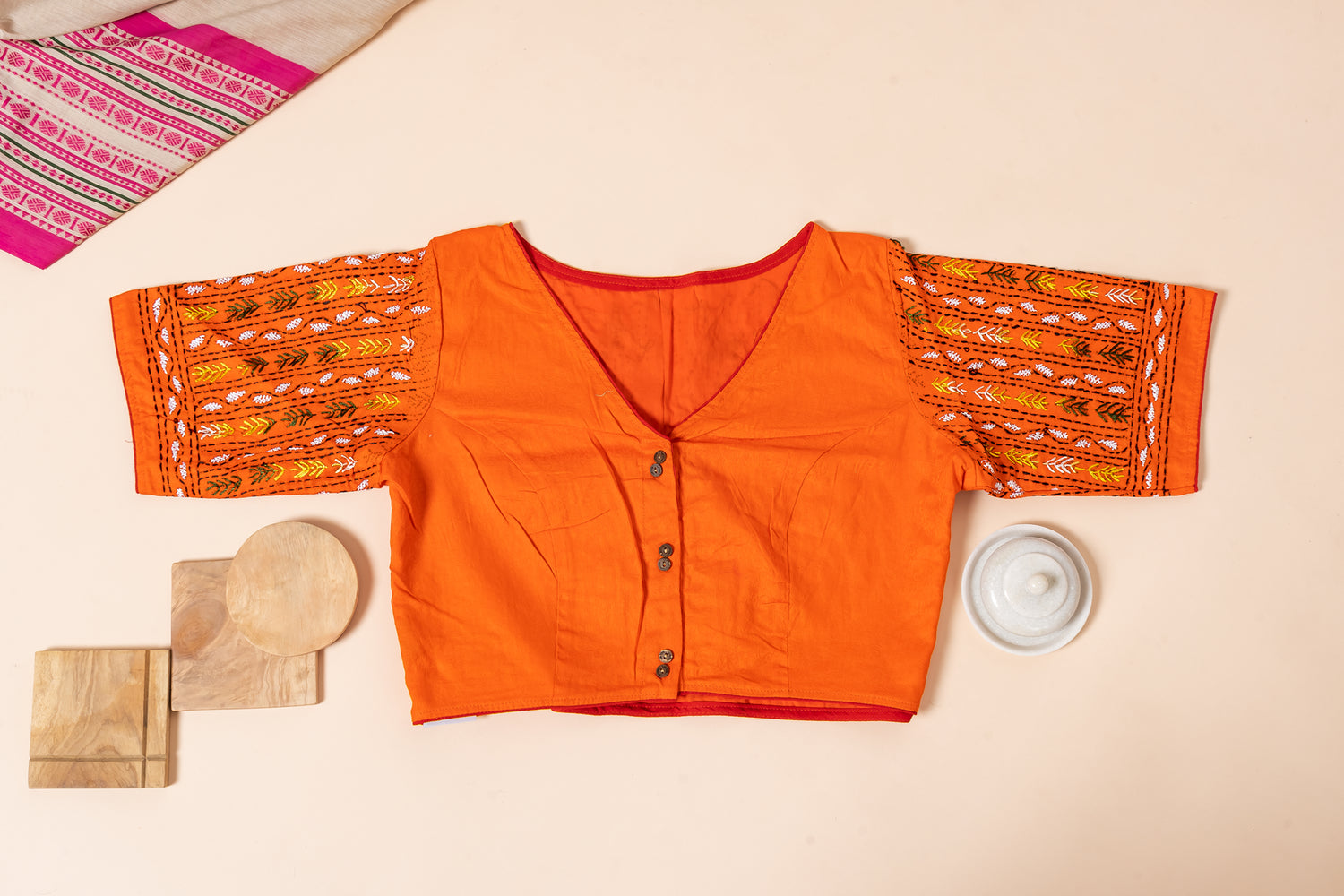 Pakhna  hand Kantha stitch blouse