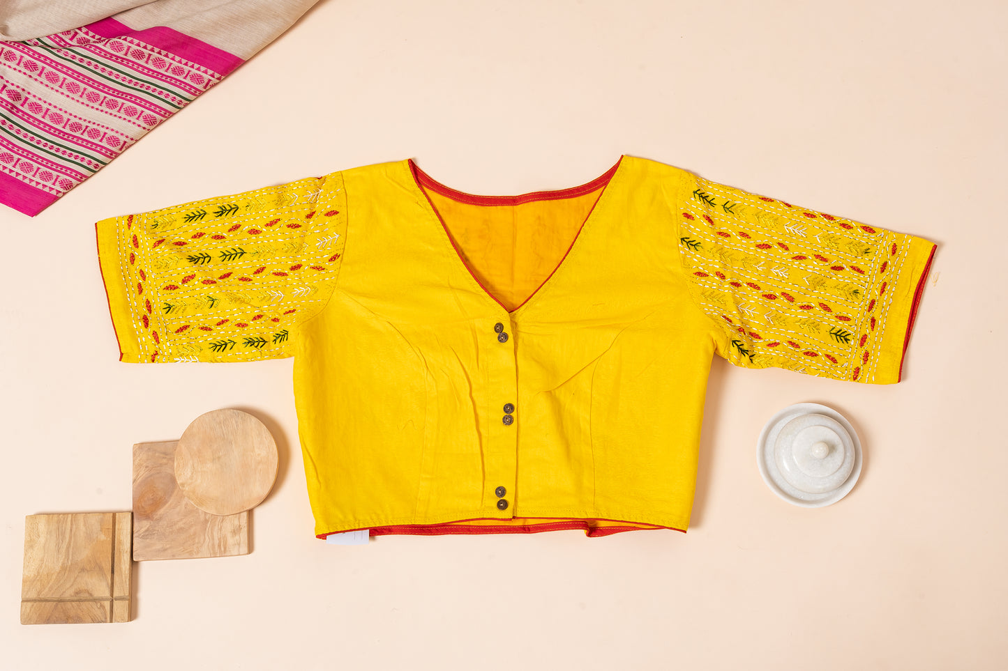 Pakhna  hand Kantha stitch blouse