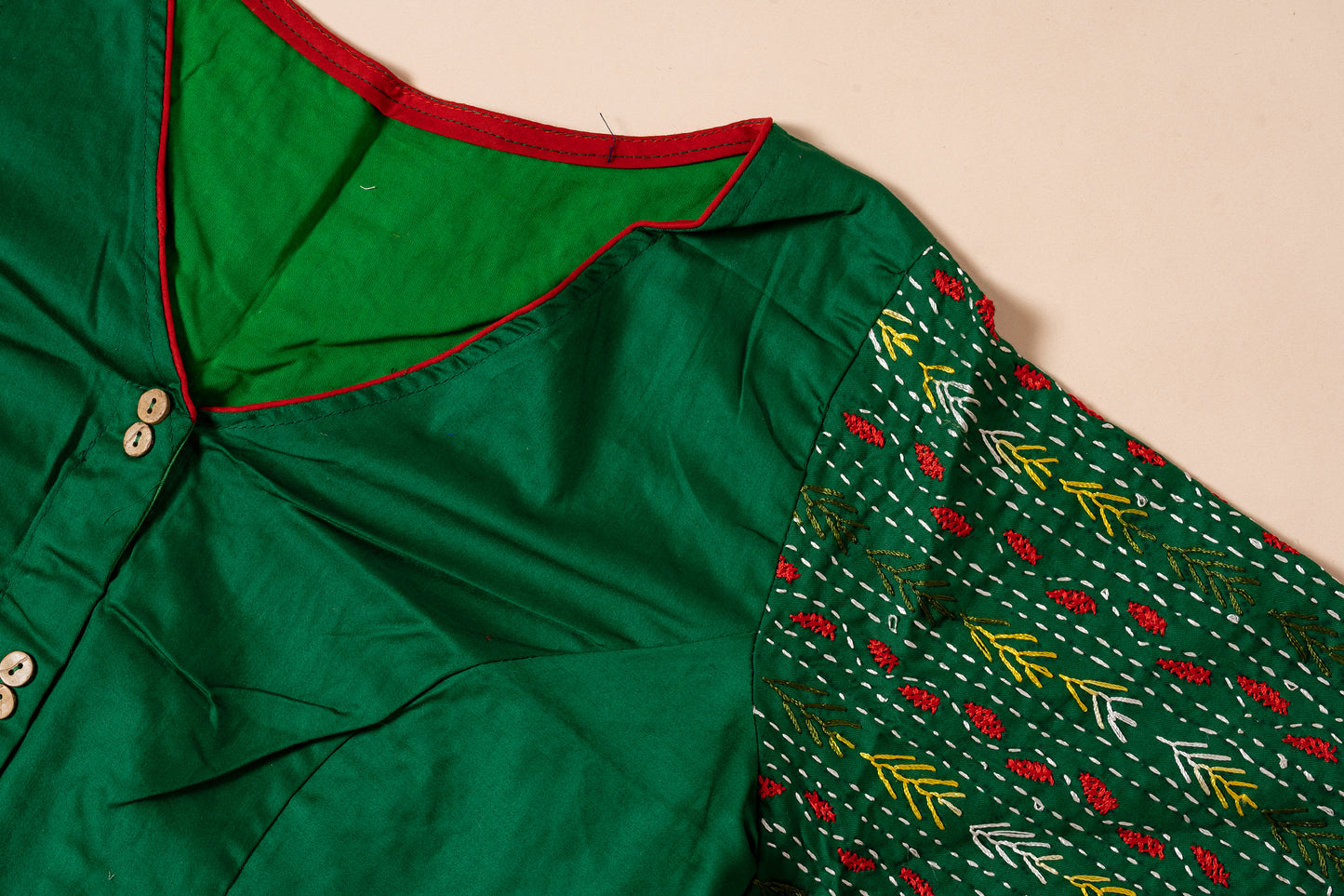 Pakhna  hand Kantha stitch blouse