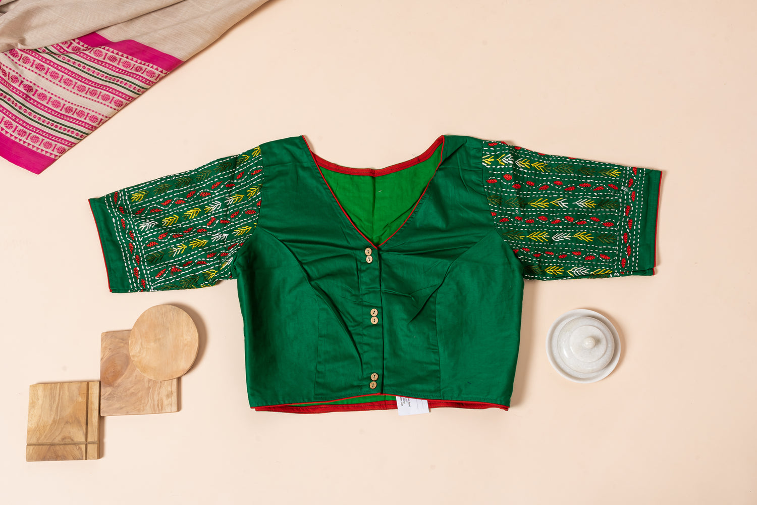 Pakhna  hand Kantha stitch blouse