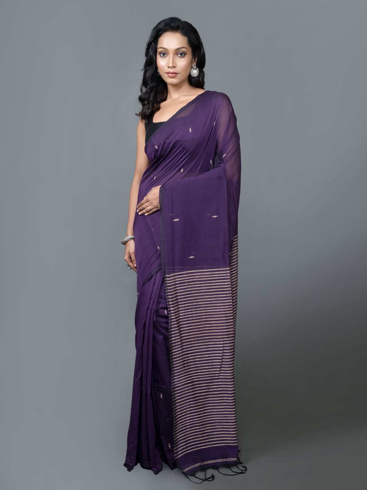 Jamun Bengali Cotton Jamdani Saree