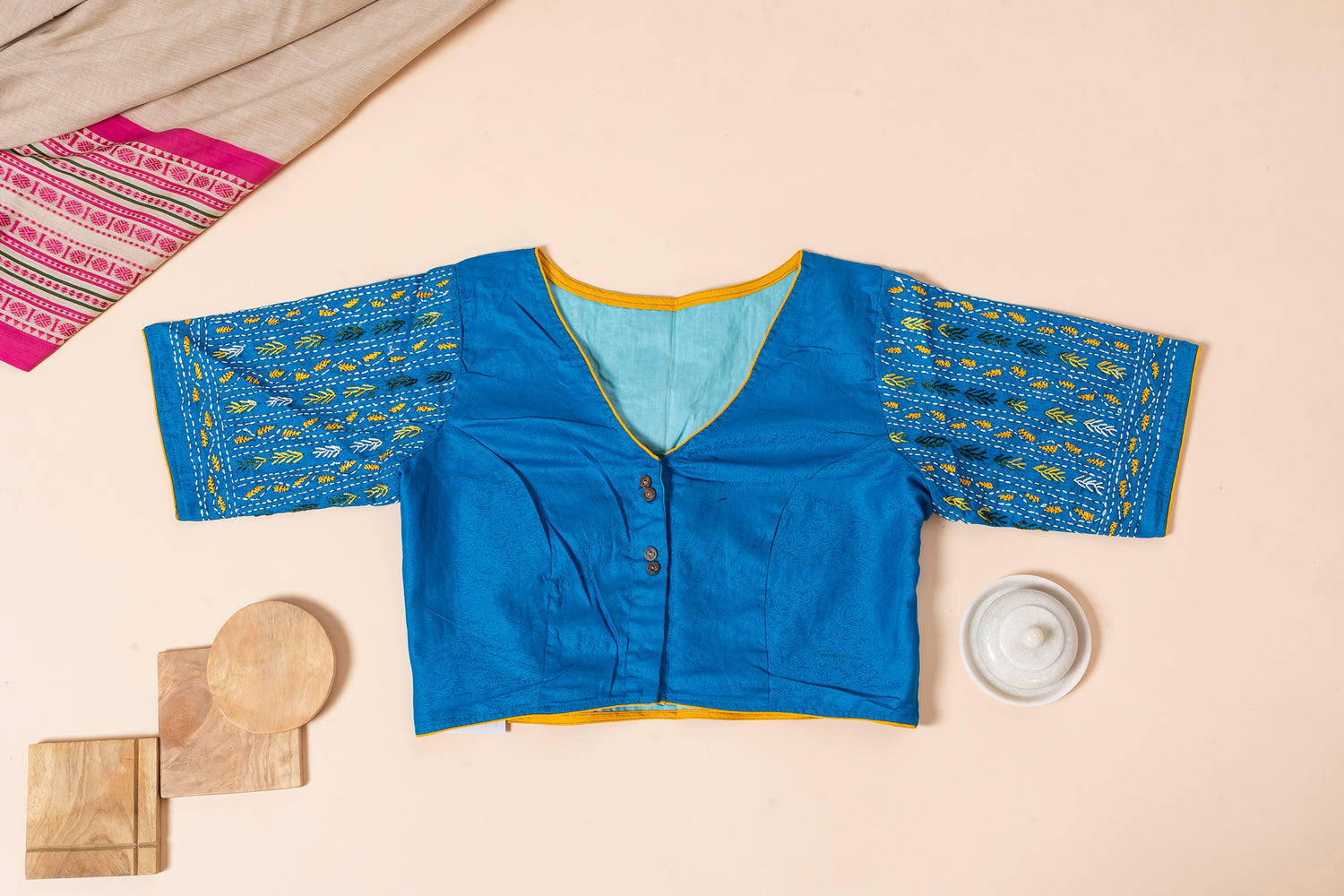 Pakhna  hand Kantha stitch blouse