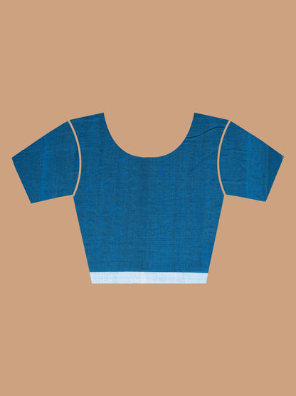 Blue Lagoon Cotton Jamdani Saree