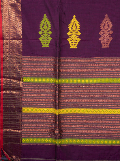 Velvet Violette Mercerised Cotton Saree