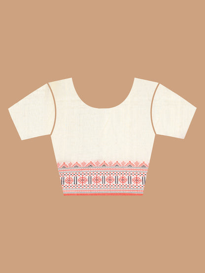 Off White Khadi Cotton Saree