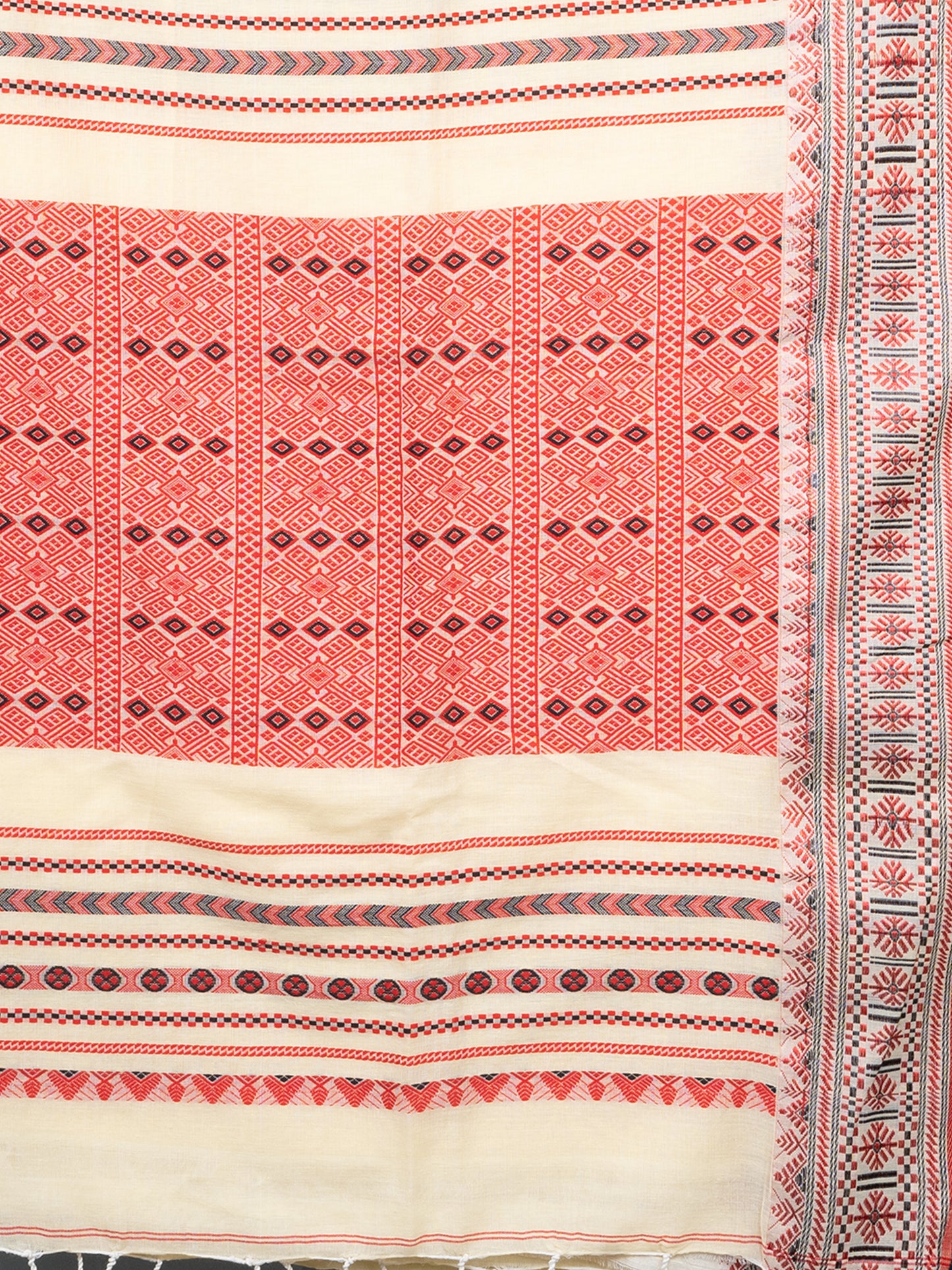 Off White Khadi Cotton Saree