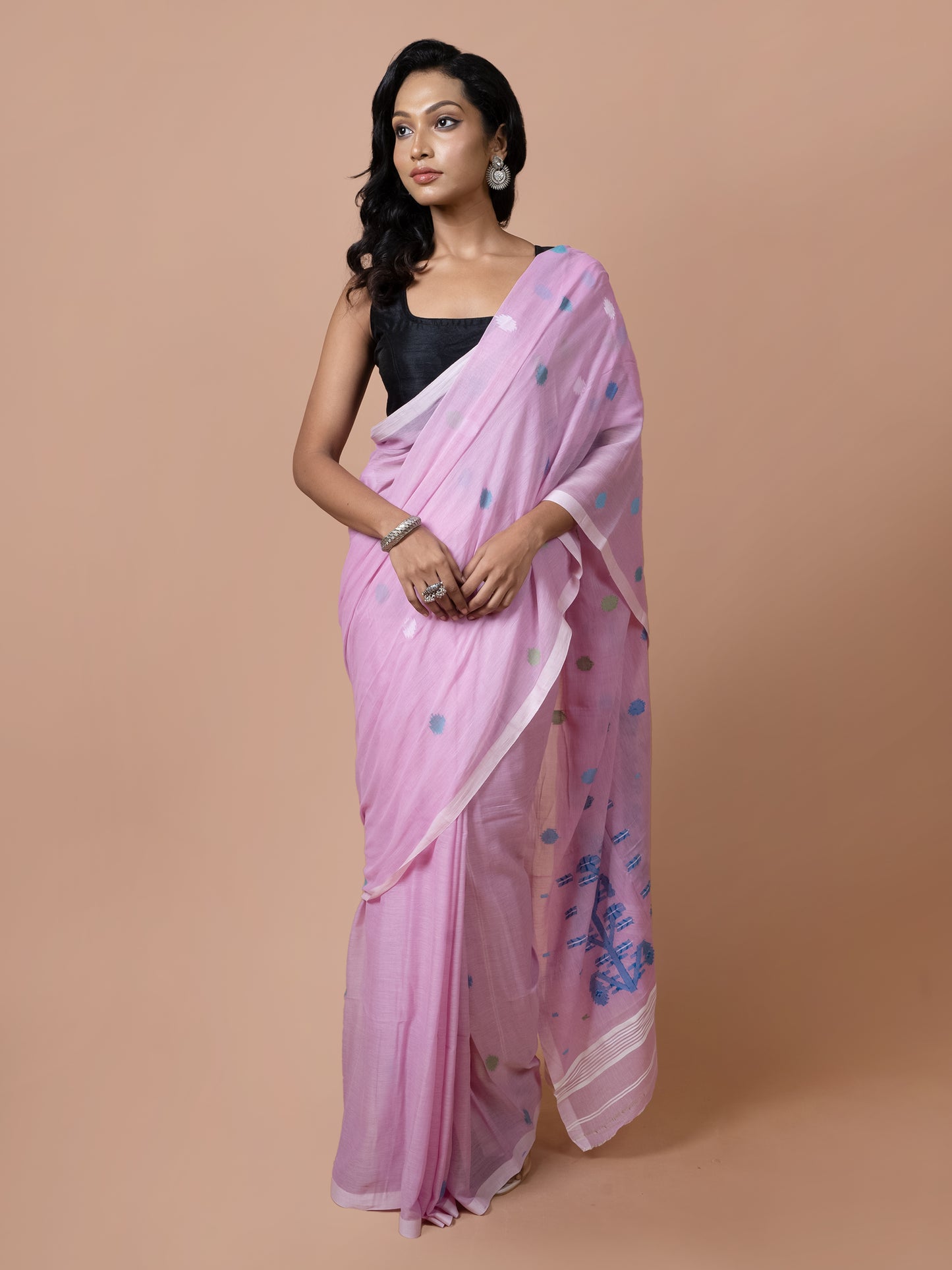 Gulabo Bengal Cotton Jamdani Saree