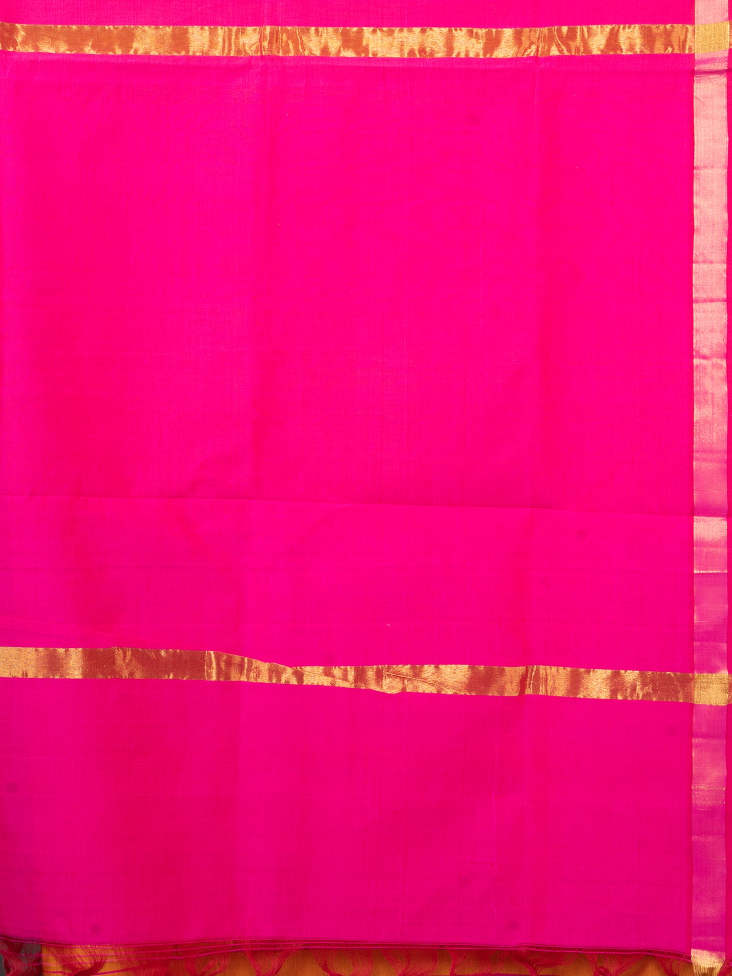 Pink and Yellow Kanchi Silk Cotton Saree