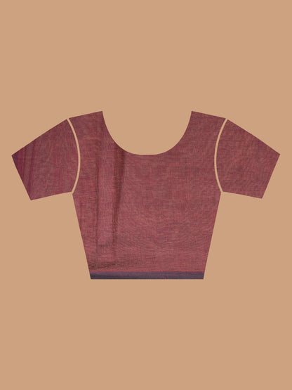 Maroon Mul Cotton Saree