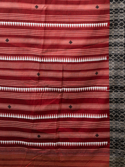 Saffron Mist Dhonekhali Cotton Saree