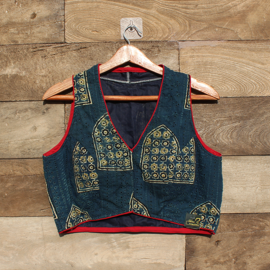 Blue Ajrakh hakoba Blouse