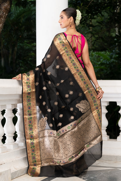 Pakhna Kora organza Banarasi saree