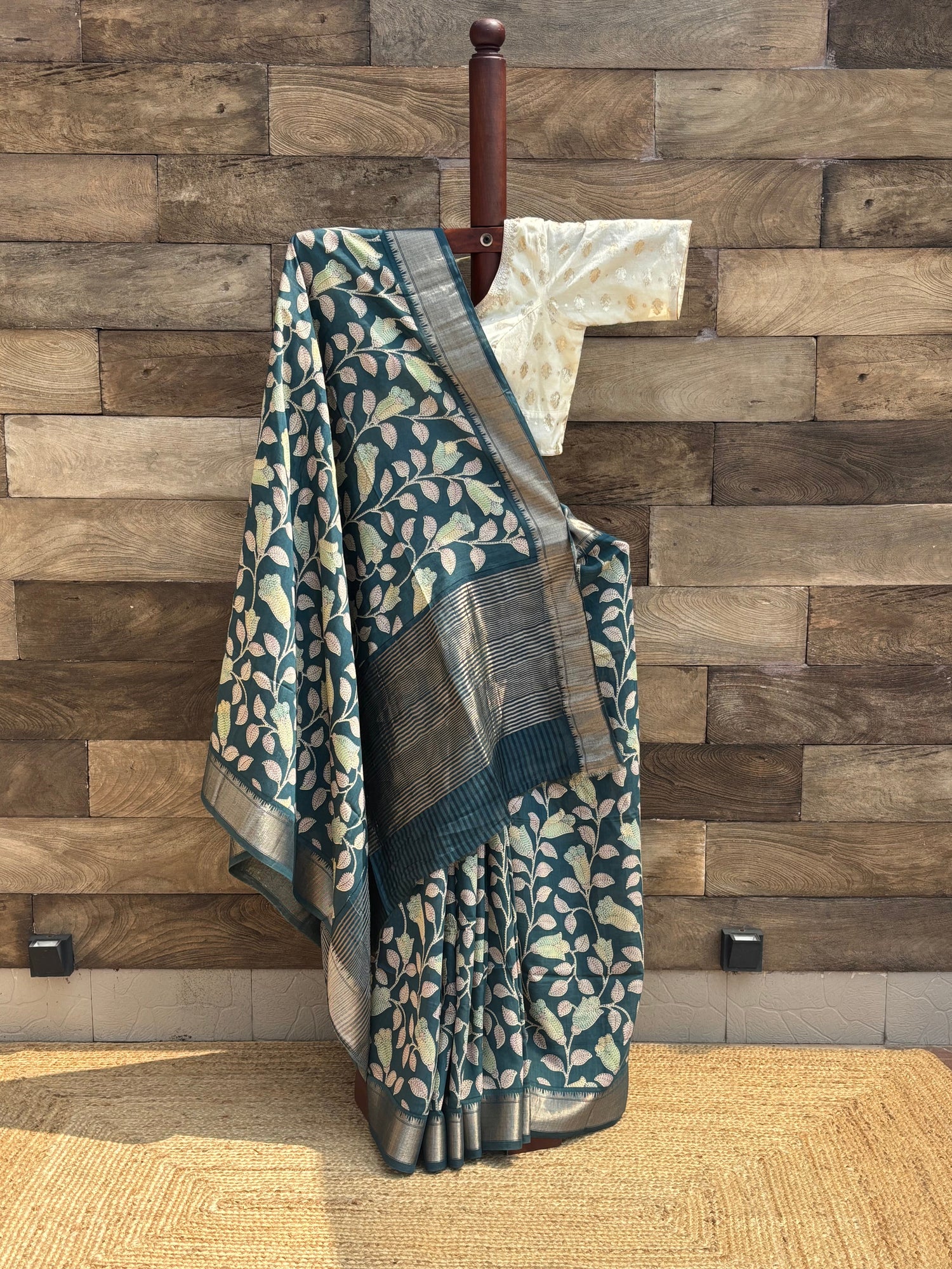 Rama Green -Fancy Crape Saree