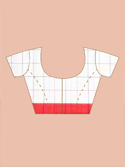 Dhonekhali Check Mercerised Cotton Saree