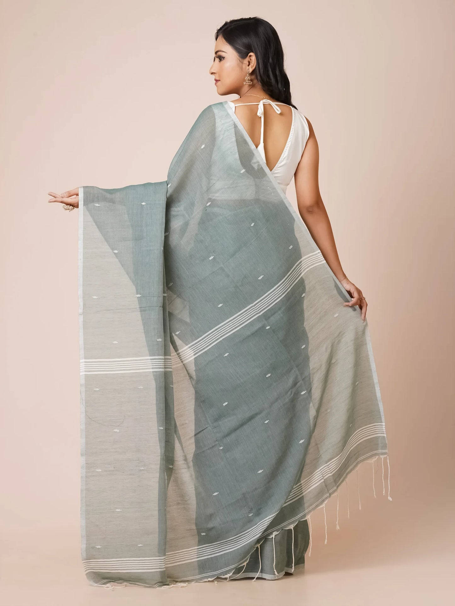 LEAF BLUSH PHULIA SOFT COTTON JAMDANI SAREE