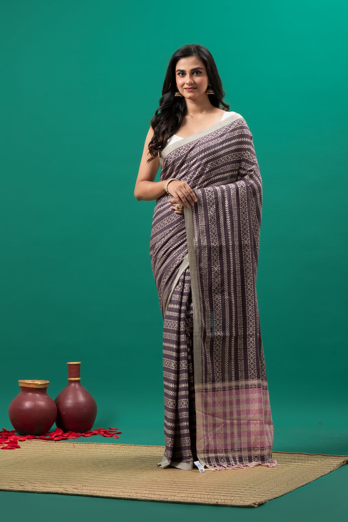 Full Body Work Dhonekhali Saree