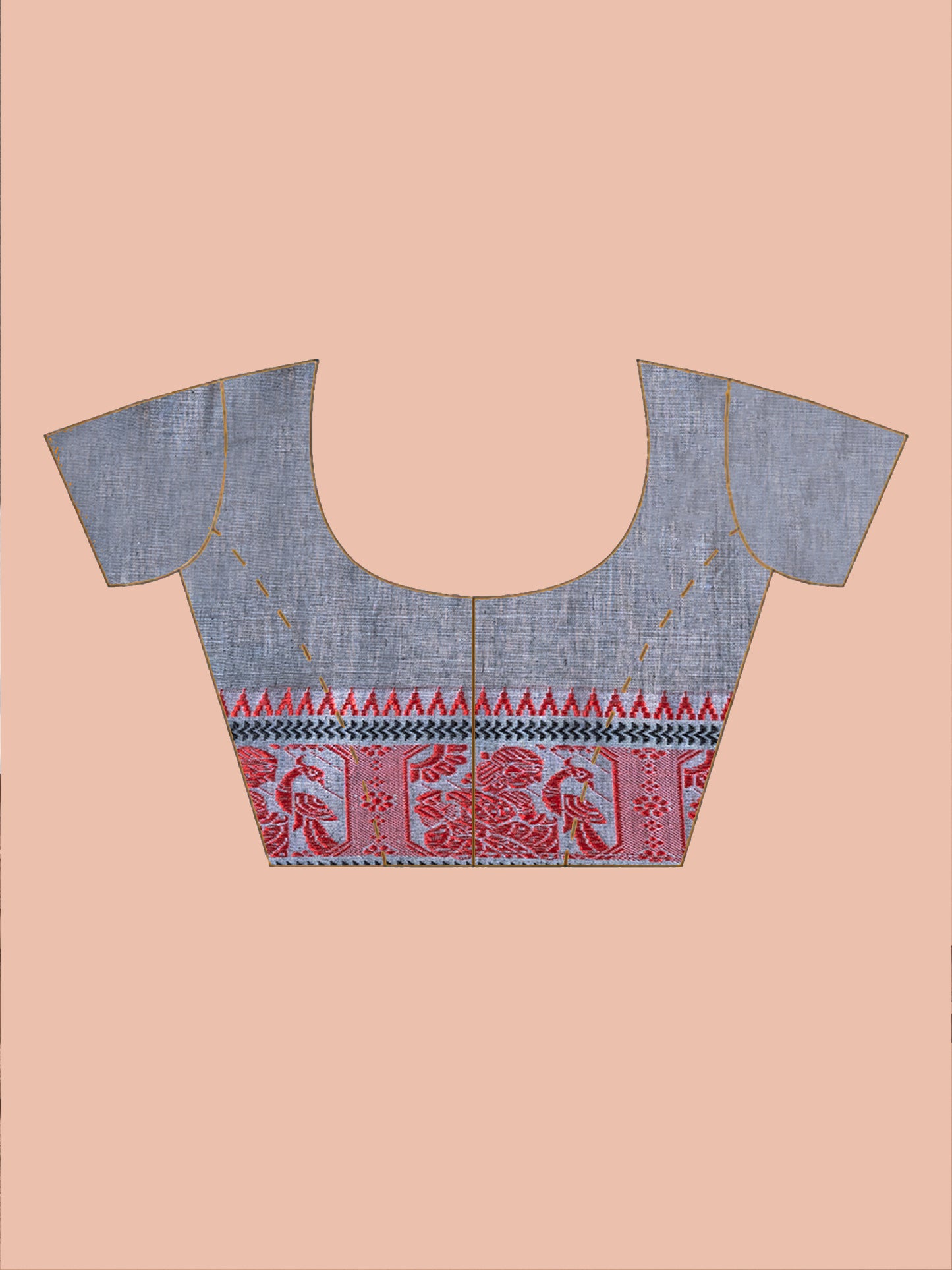 Grey Cotton Baluchuri Saree