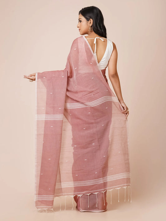 DUSTED ROSE PHULIA SOFT COTTON JAMDANI