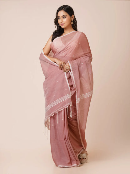 DUSTED ROSE PHULIA SOFT COTTON JAMDANI