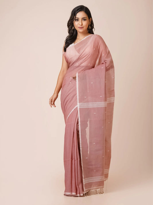 DUSTED ROSE PHULIA SOFT COTTON JAMDANI