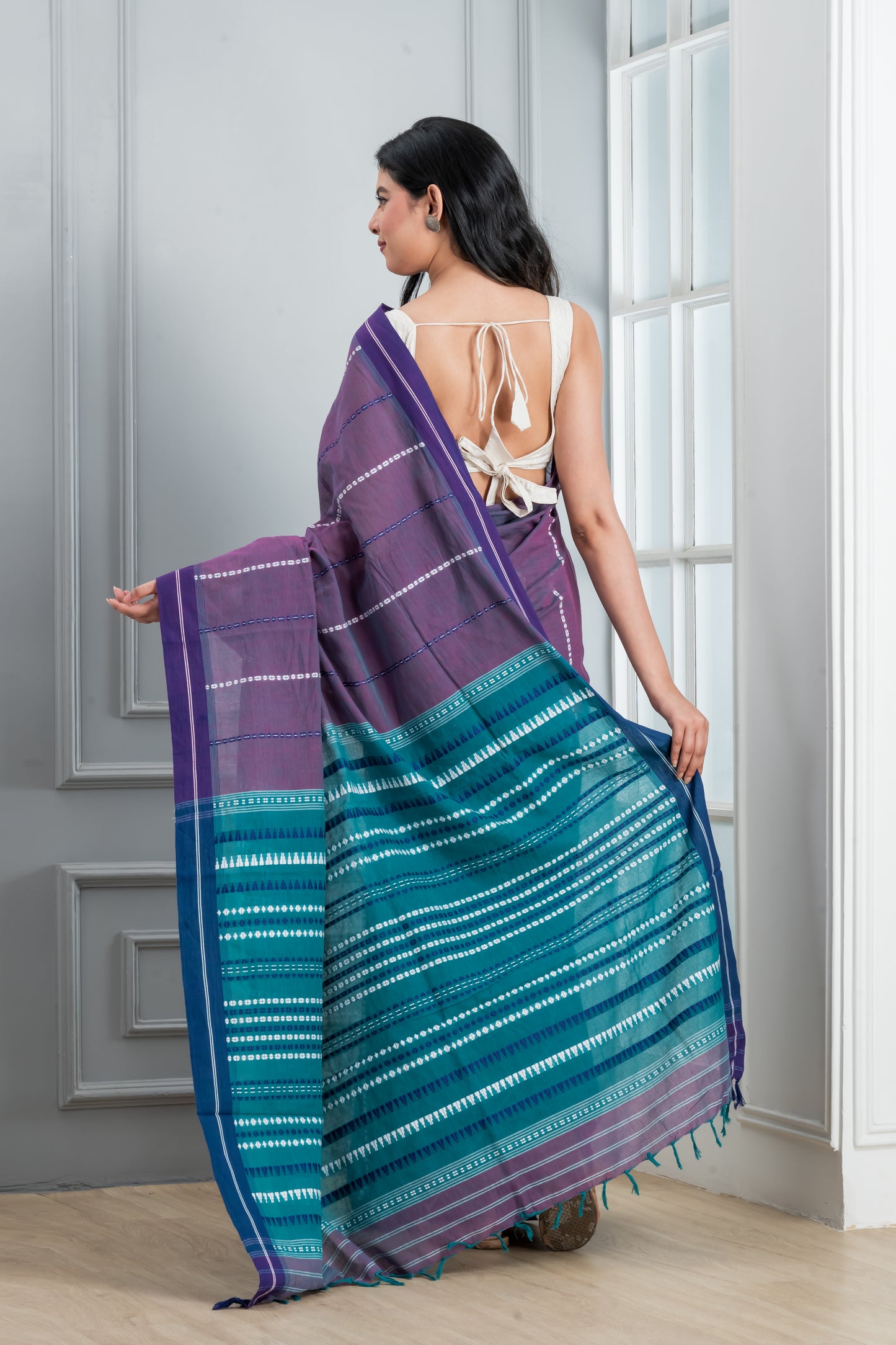 Purple Begumpuri Saree
