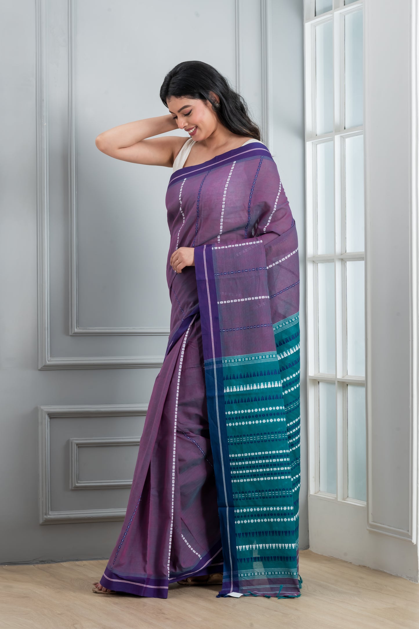 Purple Begumpuri Saree