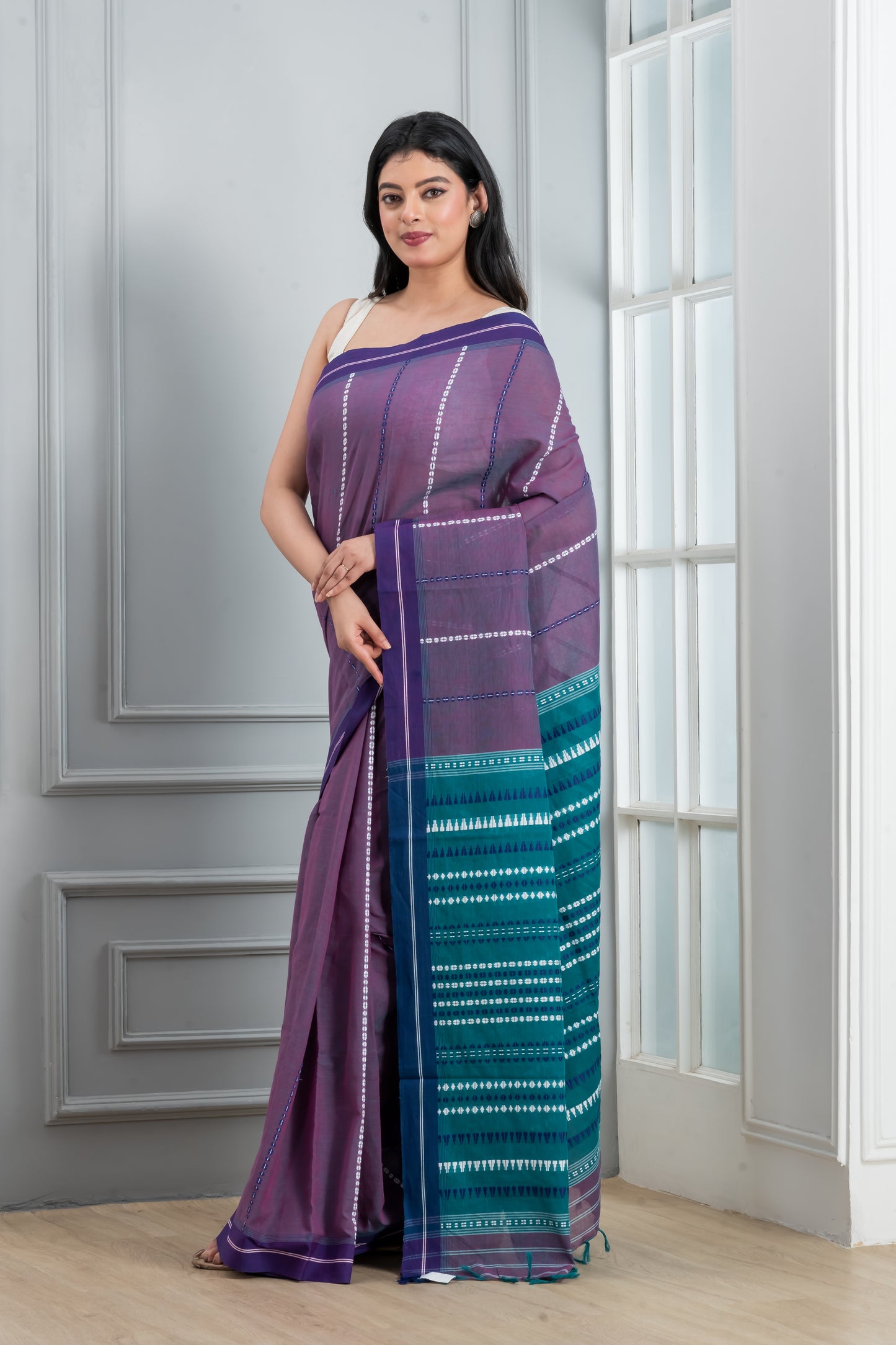 Purple Begumpuri Saree