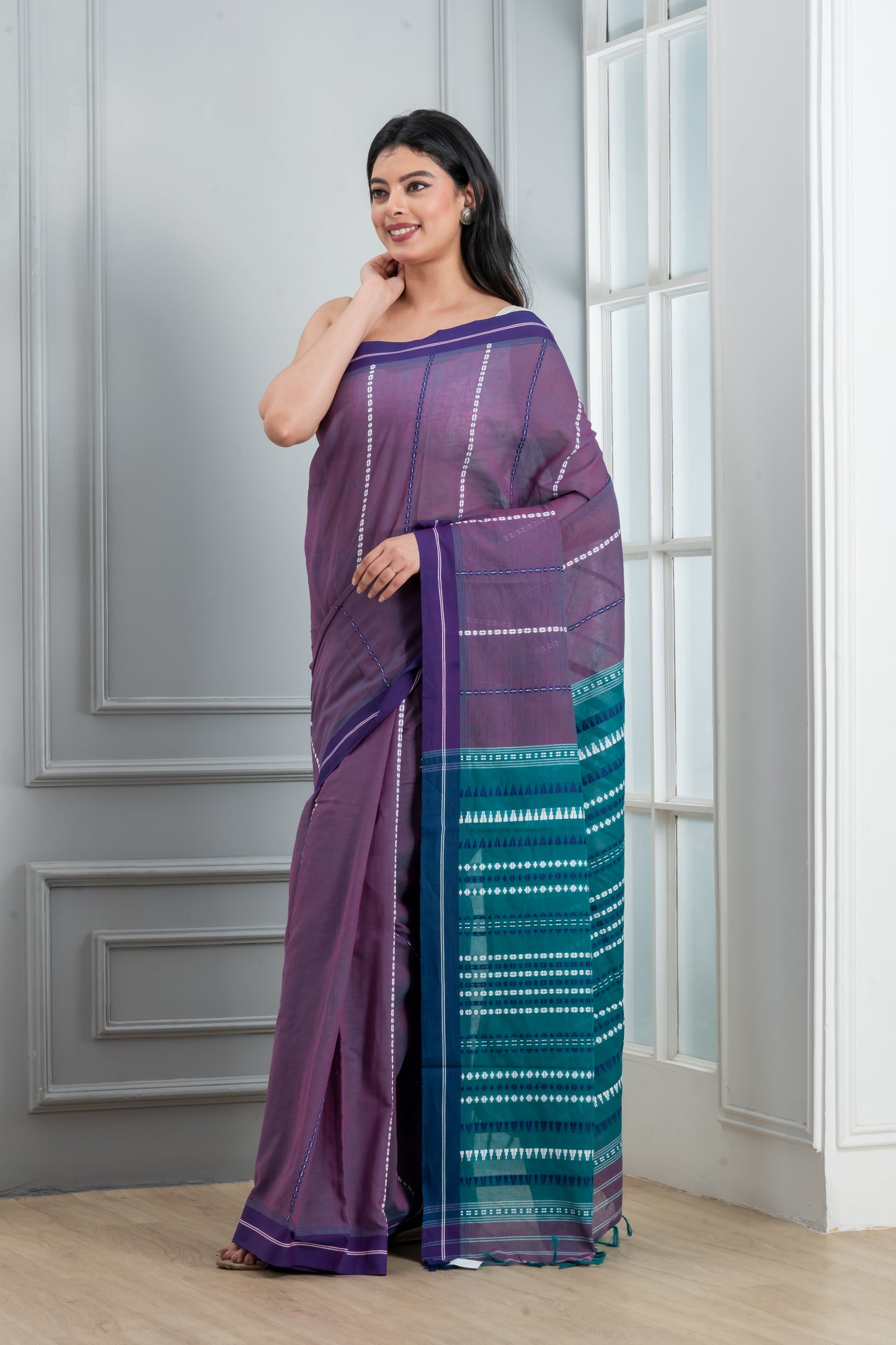 Purple Begumpuri Saree