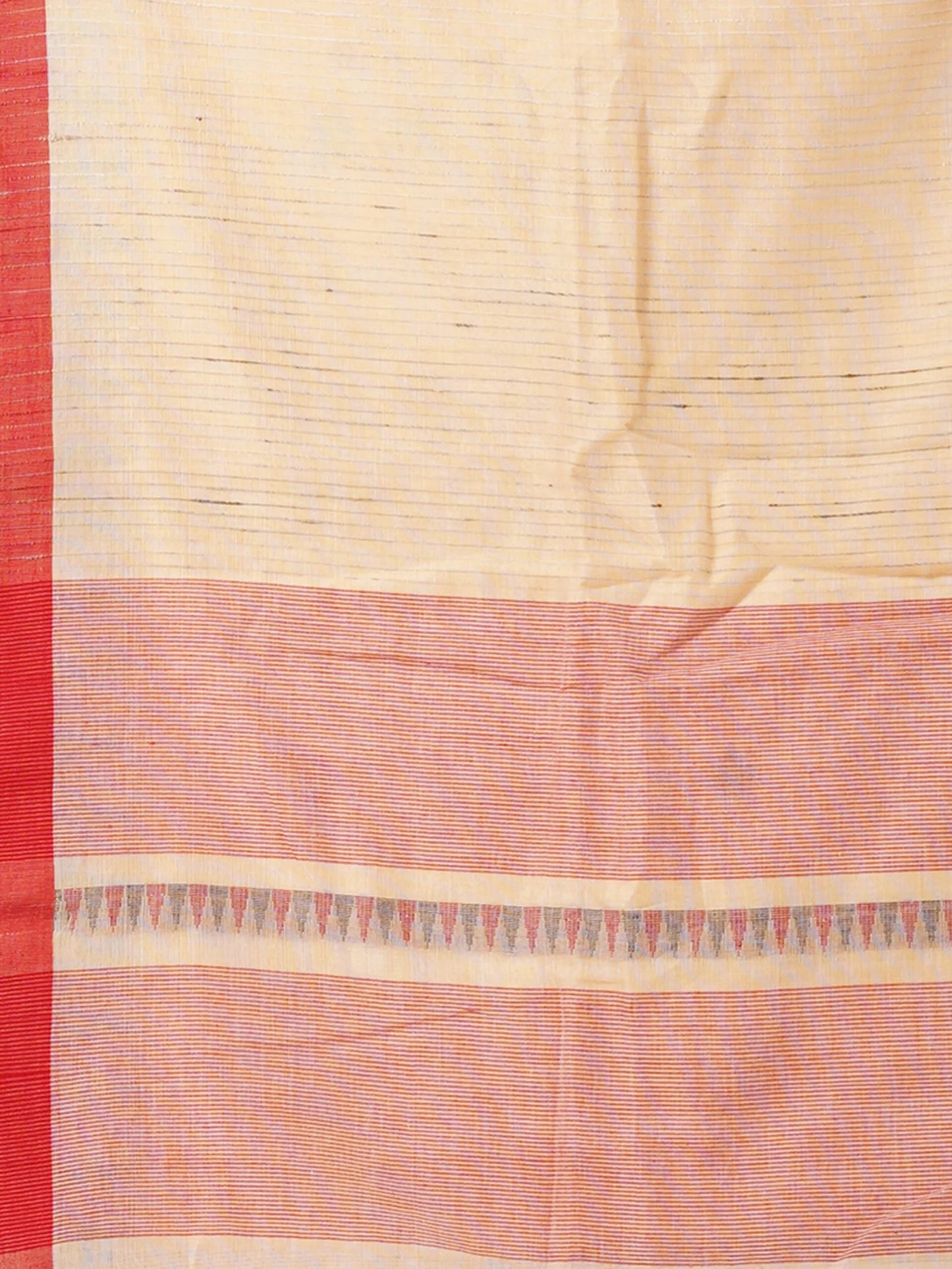 Beige Phulia Handloom Cotton Jamdani Saree