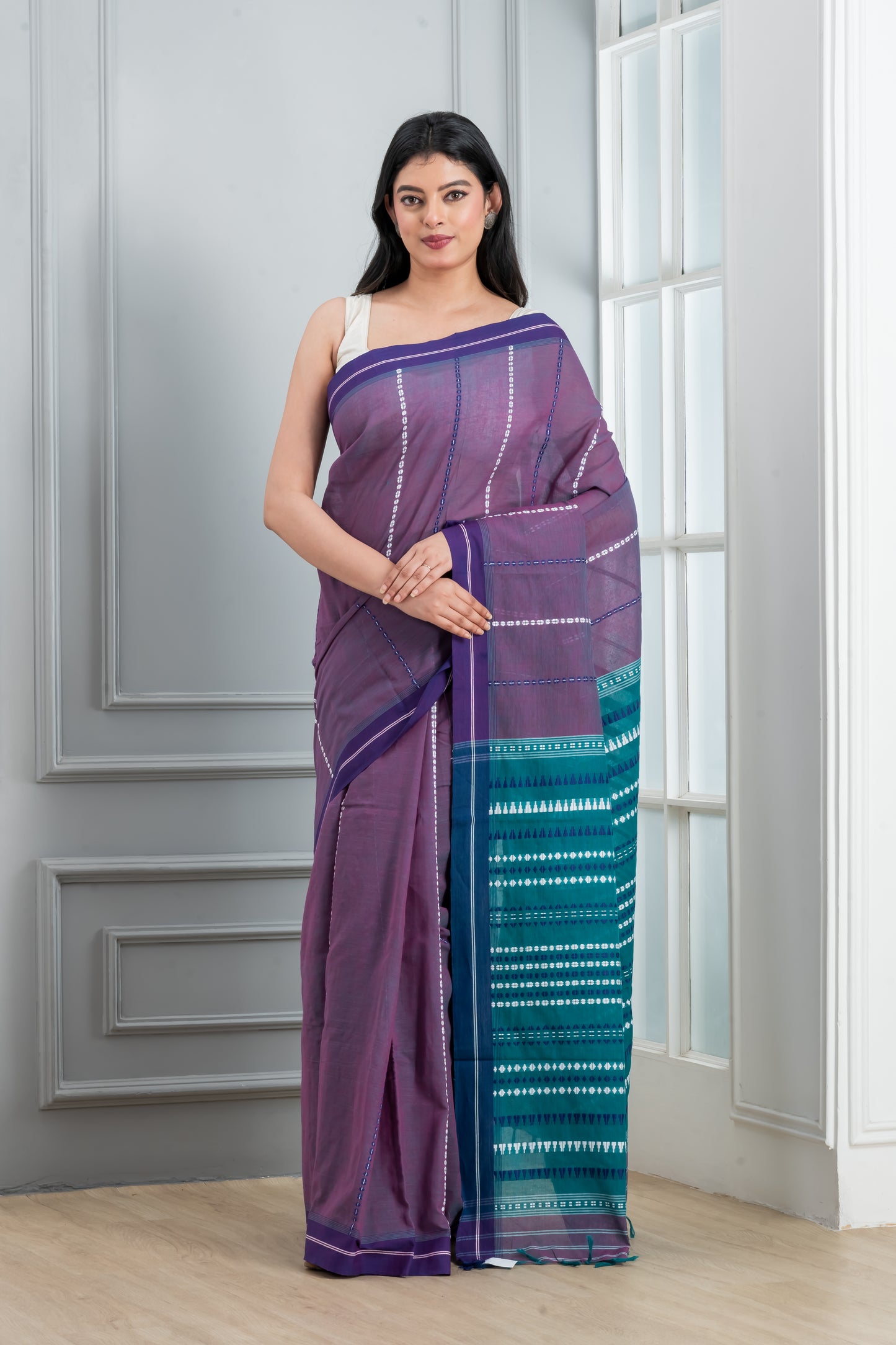 Purple Begumpuri Saree