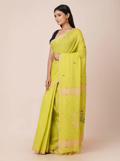 FLORACINE WHISPER PURE KHADI COTTON JAMDANI SAREE