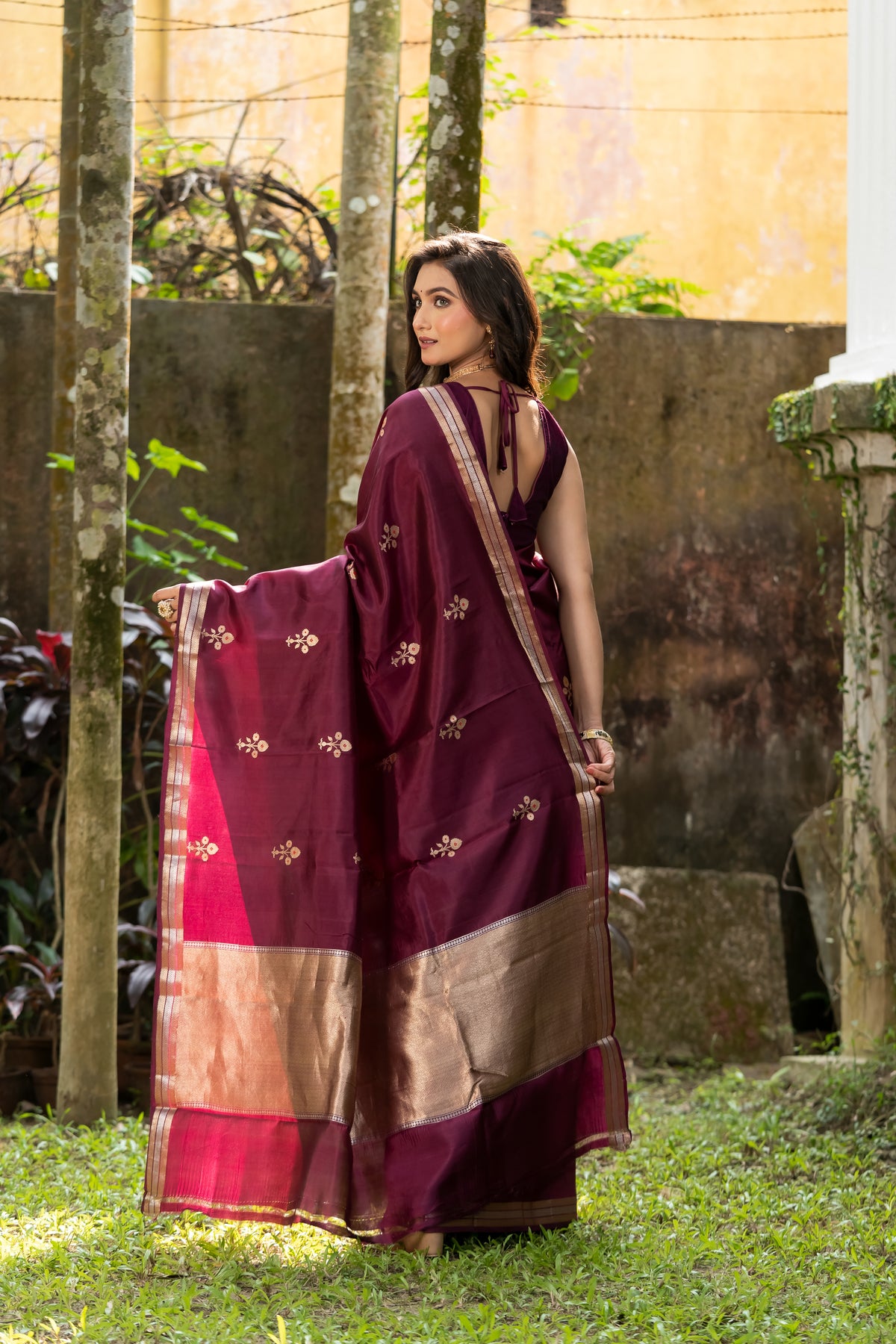Pakhna Pure Mango Silk Minakari Banarasi Saree