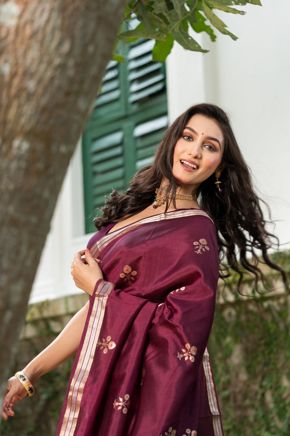 Pakhna Pure Mango Silk Minakari Banarasi Saree