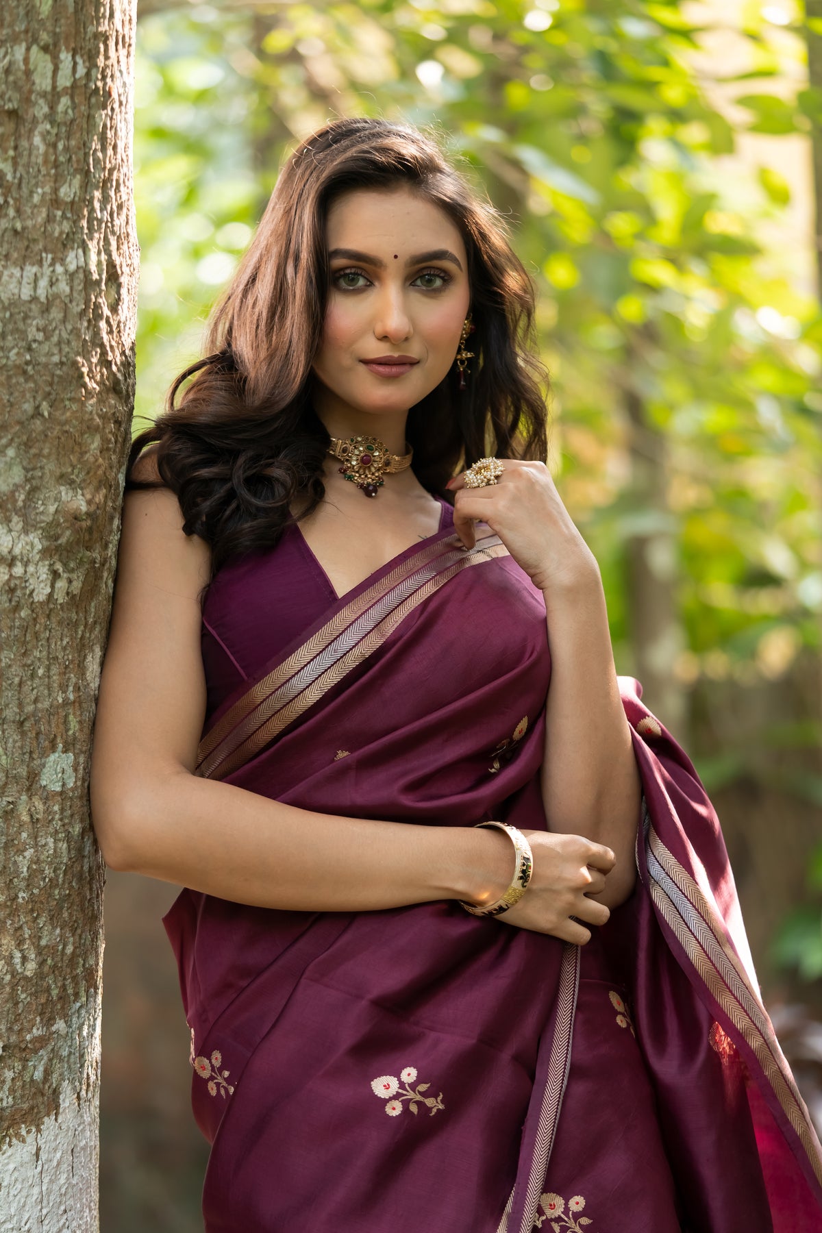 Pakhna Pure Mango Silk Minakari Banarasi Saree