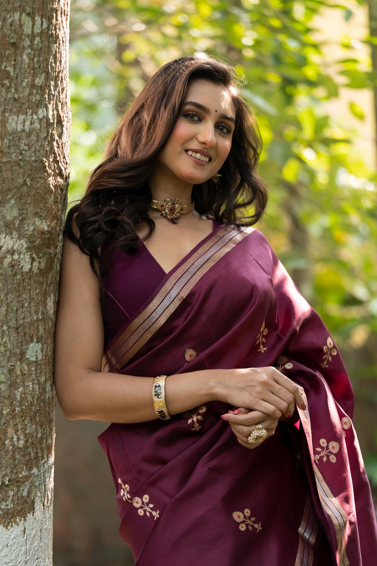 Pakhna Pure Mango Silk Minakari Banarasi Saree