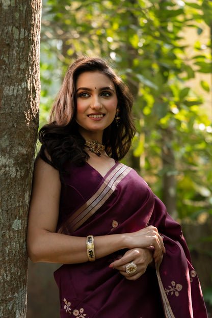 Pakhna pure mango silk  minakari  Banarasi saree