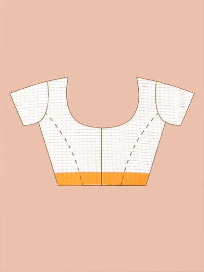 White Glow Cotton ghicha  ketia work Saree