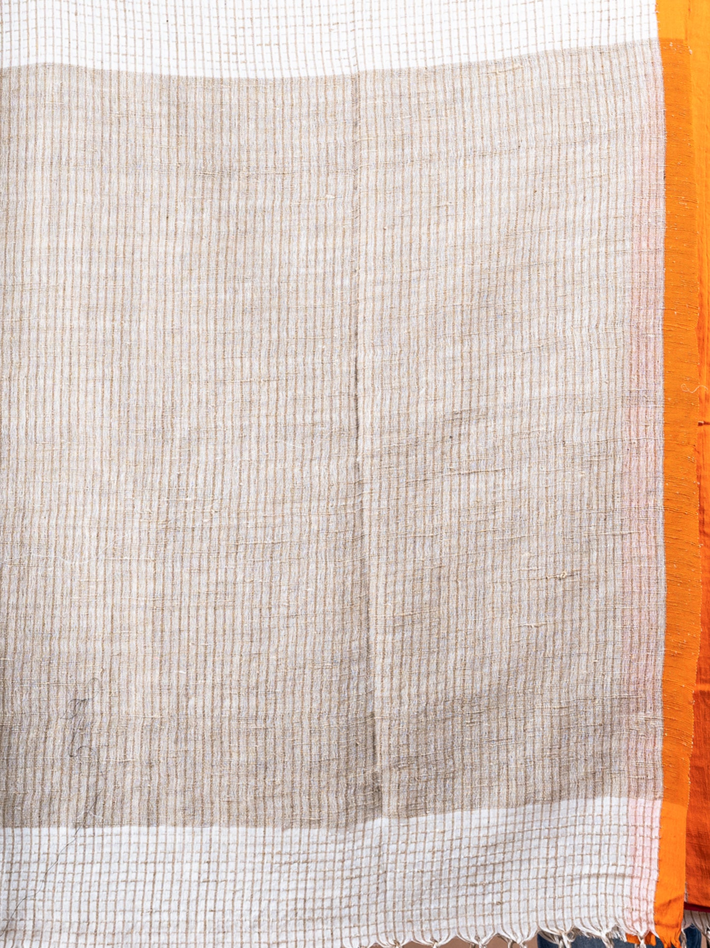 White Glow Cotton ghicha  ketia work Saree