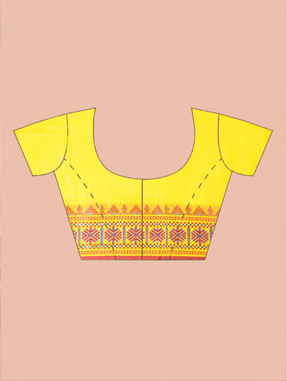 Mellow Mustard Bengal Cotton Saree