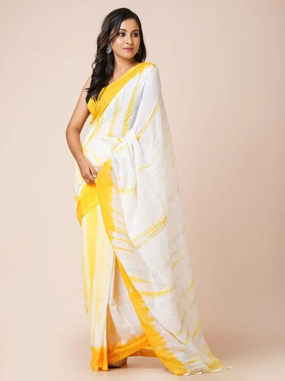 Mridang Shibori Printed Cotton Saree