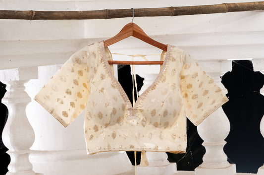 Pakhna off white part wear blouse