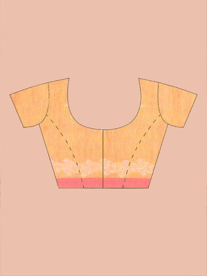 Orange Phulia Cotton Saree